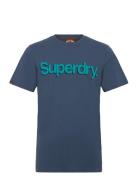 Classic Core Logo Shadow Tee Blue Superdry