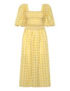 Delicate Checked Maxi Dress Yellow Stella Nova