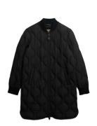 Long Quilted Liner Jacket Black Superdry