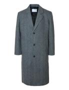 Slhmilos Wool Blend Relaxed Coat #S Grey Selected