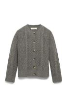 Slfnelly Ls Knit O-Neck Cardigan Grey Selected