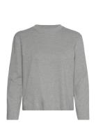 Slfessential Ls Boxy Tee Noos Grey Selected