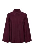 Slfteresa Relaxed Ls Shirt B Burgundy Selected