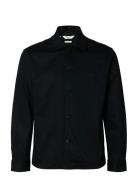 Slhtate Heavy Twill Overshirt Ls Noos Black Selected