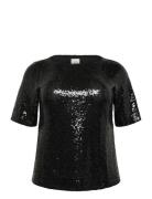 Kcmirana Sequin Blouse Black Kaffe Curve
