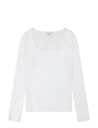 Ls Square Neck White Lee Jeans
