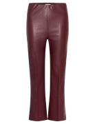 Slkaylee Pu Kickflare Pants Burgundy Soaked In Luxury