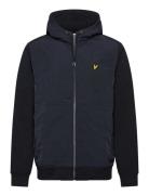 Half Raglan Hybrid Hoodie Navy Lyle & Scott