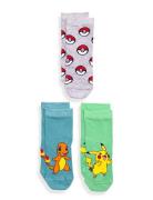 Sock 3 P Pokemon Grey Lindex