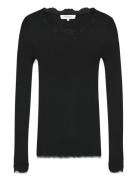 Silk T-Shirt W/ Lace Black Rosemunde