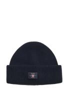 Cotton Blend Ribbed Beanie Navy GANT
