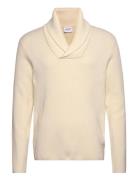 Shawl Collar Rib Knit Cream Lindbergh
