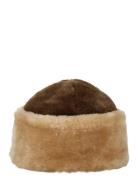 Doras Shearling Hat Brown Becksöndergaard