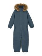 Coverall W. Fake Fur Blue Color Kids