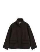 Short Wool Jacket With Zip Brown GANT