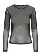 Pcninni Ls Mesh Top Noos Bc Black Pieces