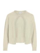 Vizafina L/S O-Neck Pearl Knit Cardi/1 Cream Vila