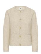 Kbzelda Round Neck Cardigan Cream Karen By Simonsen