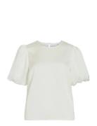 Viellette 2/4 Satin Puff Top - Noos White Vila