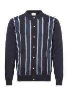 ?Knitted Polo Cardigan L/S Navy Lindbergh