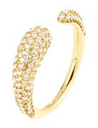 C Shape Crystal Ring Gold By Jolima