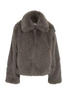 Nmevie L/S Fur Jacket Noos Grey NOISY MAY