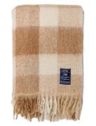 Checked Mohair Mix Throw Beige Lexington Home