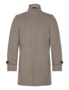Recycled Wool Funnel Neck Coat Beige Lindbergh