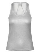 Dante6-Zora Metallic Logo Tanktop Silver Dante6