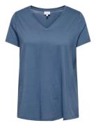 Carbonnie Life S/S V A-Shape Tee Noos Blue ONLY Carmakoma