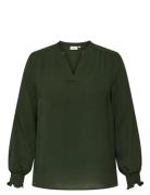Carmetta Life V-Neck Top Wvn Noos Green ONLY Carmakoma