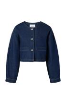 Elowen Cropped Denim Jacket Navy Malina