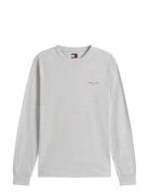 Tjm Slim Chest Linear Ls Tee Ext White Tommy Jeans