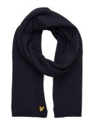 Lambswool Ribbed Scarf Navy Lyle & Scott