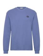 Ls Waffle Badge Crewnk Tee Blue Calvin Klein Jeans