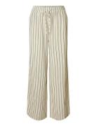 Slfviva-Gulia Hw Striped Sun Pant Noos Beige Selected