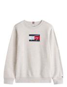 Tommy Script Flag Sweatshirt Grey Tommy Hilfiger