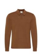 Ls 100% Merino Polo 14Gg Brown Calvin Klein