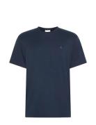 Ss Supima Chest Emb Crewneck Tee Navy Calvin Klein