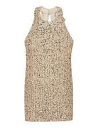 Vmbella Sl O-Neck Short Sq Dress Jrs Ga Beige Vero Moda