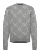 Tevin Monogram Knit Sweater Grey Daily Paper