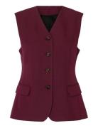 Slffedora Vest Burgundy Selected