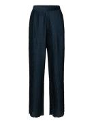 Slfelma Hw Wide Plisse Pant B Navy Selected