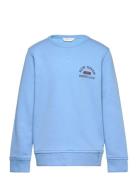 Graphic C-Neck Sweat Blue GANT