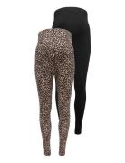 Olmlovely Life New Leg 2Pck Aop Jrs Noos Black Only Maternity