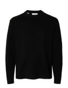 Slhteller Fn Relaxed Crew Neck Noos Black Selected