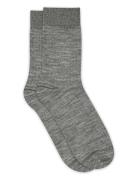 Erina Wool Rib Socks Grey Mp Denmark