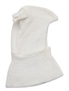 Balaclava Ears Wool Knit White Huttelihut