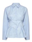 Slfdelia Ls Fitted Shirt Ex Blue Selected