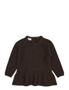 Knitted Pullover W. Frill Brown Copenhagen Colors